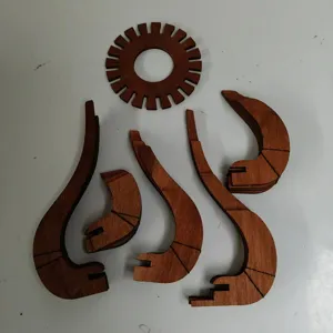 Wooden DIY candle holder laser cut wooden pieces lotus flower tealight assembly parts