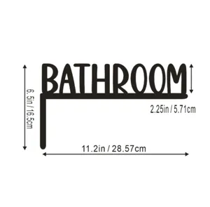 Détails des dimensions de l'étagère d'angle en bois BATHROOM montrant longueur et hauteur.