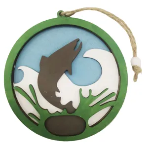 Wooden fish hanging ornament, ocean theme layered wooden sign for home wall decor, nice gift.