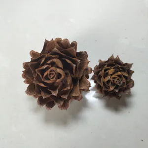 Natuurlijke dennenappels voor kerstdecoratie, roosvormige cederappels, set van 2 stuks.