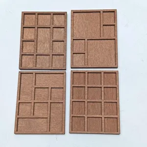 Hölzerne Miniatur Schmuckablage Schreibtisch Display Organizer 4er Set Holz