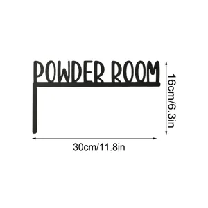Détail du panneau mural en bois noir Powder Room affichant les dimensions exactes.