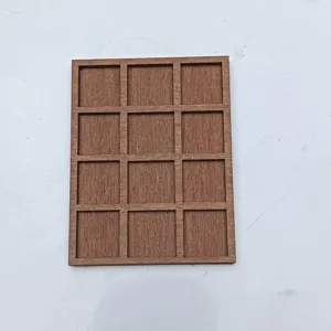 Holz Miniatur Gitter Display Regal Detailansicht, 12 Fächer für kleine Sammlerstücke.