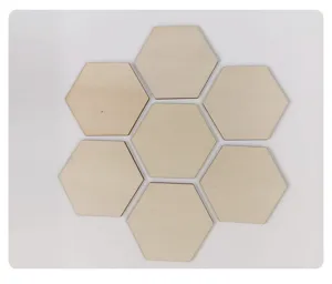 Sous-verres en bois hexagonaux disques bruts de bricolage pour l'artisanat et la decoration