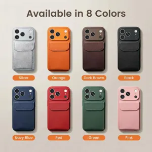 Magnetic wallet phone case with stand for iPhone, minimalist protective cover in 8 colors.