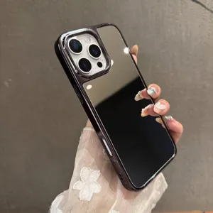Coque de Telephone Miroir Galvanisee pour iPhone 16 Pro Max Etui de Protection de Luxe.