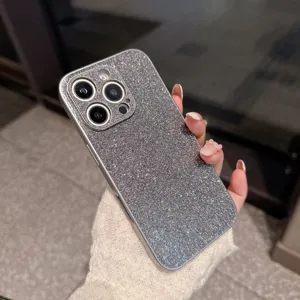 Glitter sparkle phone case protective cover detail view with precise camera cutouts.