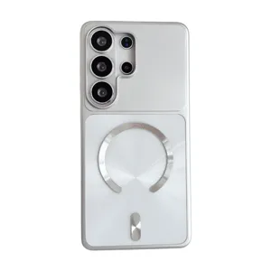 Magnetic PC phone case detail showing silver metal ring and camera cutout for ultimate protection.