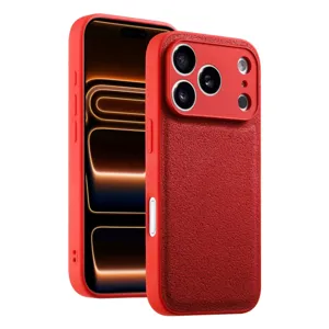 Vintage Lunar Texture PU Leather Shockproof Matte Case For iPhone 17 16 15 Pro Max Plus Protective Phone Cover Shell Skin