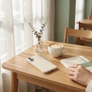 Funda de teléfono de cuero minimalista para iPhone 14 Pro Max con protección antichoque