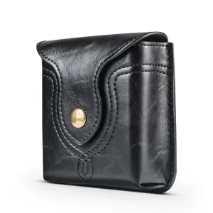 Men Business PU Leather Flip Phone Waist Bag Magnetic Closure Stitched Belt Loop Pouch Waist Holster Case For Smartphone