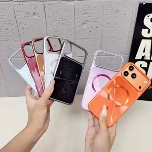 Fundas de teléfono magnéticas mate coloridas con anillo MagSafe, cubierta de PC para iPhone.