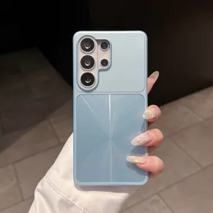 Kompatibel mit Samsung Ultra Handyhülle hart PC glatt CD Textur Schutzhülle blau