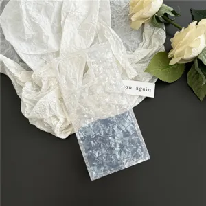 Square clear shell texture iPhone case drop-proof protective cover stylish design