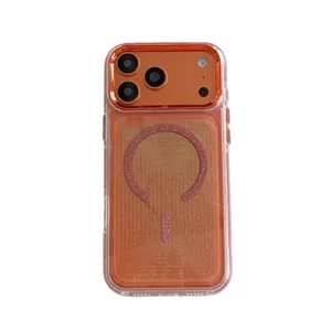 Μαγνητική θήκη τηλεφώνου glitter συμβατή με iPhone 17 Pro Max αντικραδασμική προστασία