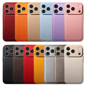 Funda para Teléfono de Imitación de Cuero con Textura de Lichi Cobertura Completa Funda Protectora Antigolpes para Serie iPhone