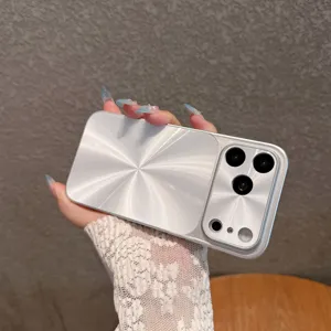Funda protectora para teléfono con diseño de CD metálico, cubierta anticaída para iPhone.