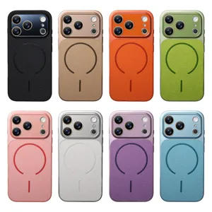 Funda Magnética de Cuero PU con Patrón en V para iPhone Cubierta Protectora Antichoque