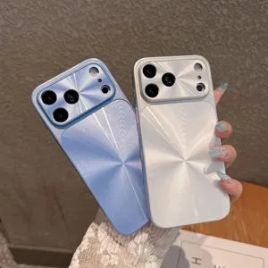 Funda para Smartphone con Textura de CD y Patrón Radial Antigolpes Protección Completa Acrílico TPU Borde Suave Efecto Láser