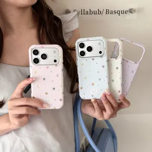 Silicone phone case with colorful star pattern compatible with iPhone colorful protective cover