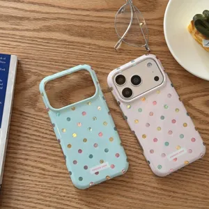INS Korean style colorful polka dot phone case, compatible with iPhone 17 Pro Max 16 15.