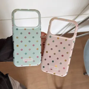 Korean Style Premium TPU Colorful Polka Dot Phone Case For iPhone Shockproof Back Cover Case For Women Daily Tech Accessories