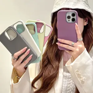Detailed shot of colorful leather texture phone cases, soft TPU protective cover showcase.