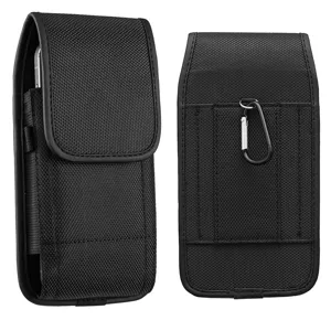 Sacoche de Taille Universelle pour Téléphone Avec Crochet de Ceinture Pour IPhone Samsung Coque de Protection à Rabat Vertical Nylon
