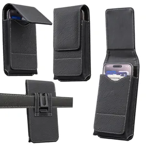 Universal Phone Holster Leather Waist Pouch With Belt Clip Magnetic Closure Men Mobile Phone Bag For Outdoor Daily