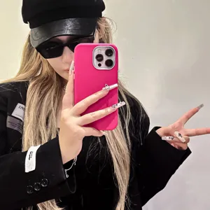 Mat roze telefoonhoesje voor iPhone 16 15 14 Pro Max schokbestendige zachte siliconen hoes