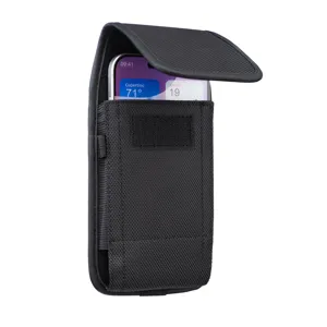 Étui de téléphone universel en nylon avec boucle de ceinture pour grands smartphones.