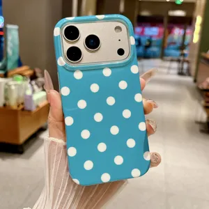 Blauwe stip telefoonhoesje compatibel met iPhone, beschermhoes met nauwkeurige uitsparingen.