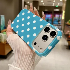 Blauw witte stip telefoonhoesje voor nieuwe smartphone volledige bescherming hoes