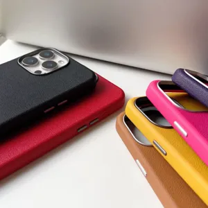 Leren textuur telefoonhoesje matte zachte beschermhoes voor smartphone mobiele telefoon