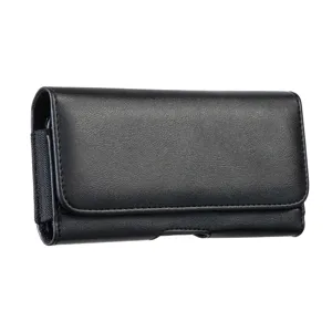Universelle horizontale PU Leder Handy Gürteltasche für große Smartphones 5.5 bis 7 Zoll.
