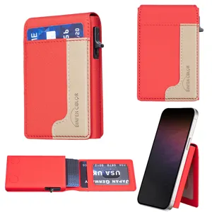 Men's minimalist pop-up card holder wallet with RFID blocking and multiple slots.