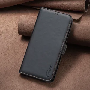 Premium PU lederen flip telefoonhoesje met kaartsleuf en veilige magnetische sluiting.