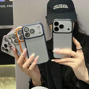 AG matte telefoonhoesje met groot raam voor iPhone, volledige bescherming, meerkleurig