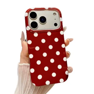 Rode polkadot telefoonhoes volledige dekking IMD valbestendige beschermhoes voor iPhone 17 Pro Max