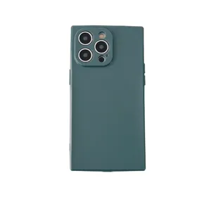 Solid color square TPU phone case for iPhone 17 Pro Max 16 Pro full coverage protective cover