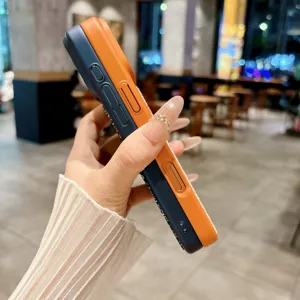 Luxury rhinestone magnetic phone case with contrast color design for iPhone 16 Pro Max detail view