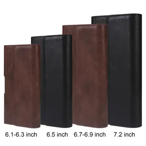 Universelle PU Leder Handyhuelle Guertel-Tasche in verschiedenen Groessen fuer Smartphones.