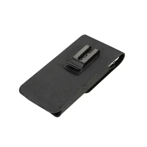 Universal vertical cell phone holster with belt clip black nylon pouch for 5.5 inch phones