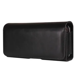 Leren verticale telefoon hoesje dubbele laag riem tas voor 5.5 tot 6.7 inch smartphone
