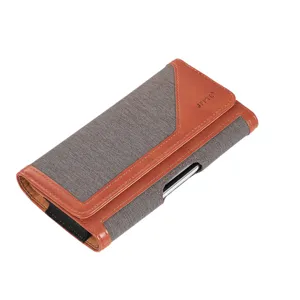 Detailed view of the men's horizontal belt phone holster, featuring contrast color design.