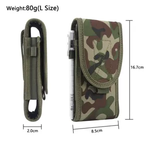 Pochette de téléphone tactique camouflage avec porte-stylo sac de taille multifonction