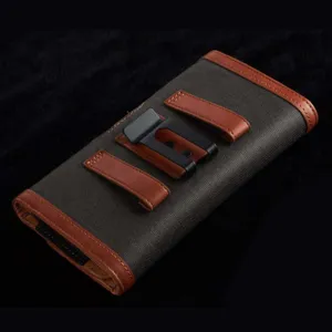 Men oxford cloth phone pouch belt holster waist bag with magnetic buckle and clip