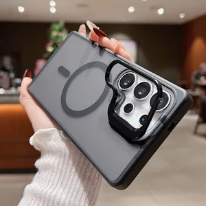 Coque de protection magnétique compatible pour Samsung S25 Ultra avec support caméra.