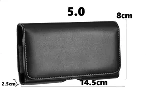 Horizontale Herren Leder Handy Gürteltasche Holster schwarz 5.0 Zoll praktisch langlebig