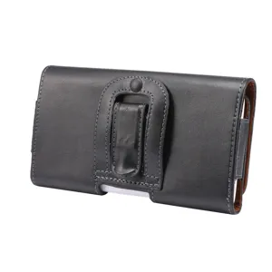 Schwarze Handy-Gürteltasche Detail, Gürtelclip Design, langlebige Schutzhülle für große Smartphones.